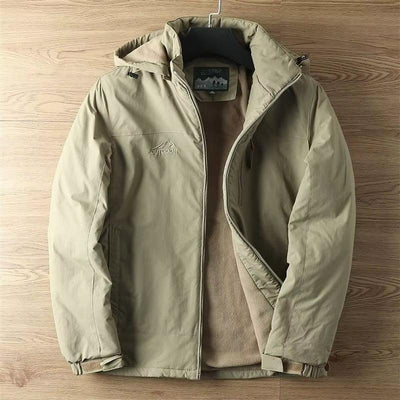 Parka-Jacke – mit Kapuze – mit Fleece gefüttert – Outdoor-Jacke – Winterjacke für Herren