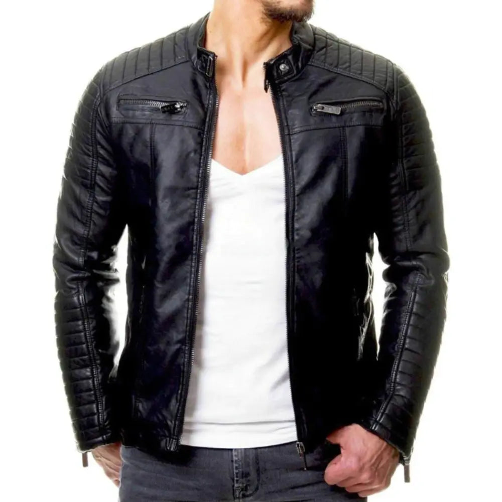 Winddichte Herren Lederjacke