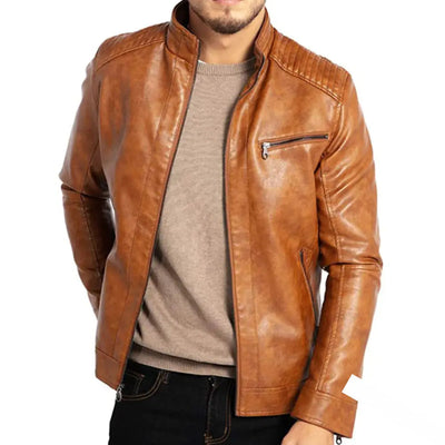 Winddichte Herren Lederjacke