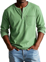 Philipp | Herren Langarmshirt mit Henley-Ausschnitt – Grün