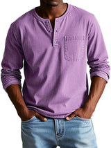 Philipp | Herren Langarmshirt mit Henley-Ausschnitt – Lila