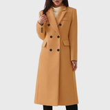 Andrea | Damen Klassischer Wollmantel – Braun