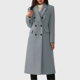 Andrea | Damen Klassischer Wollmantel – Grau