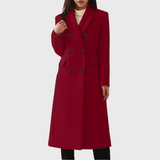 Andrea | Damen Klassischer Wollmantel – Rot