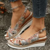 Plateau Sandalen Damen Sommer – Mehrfarbig