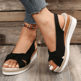 Plateau Sandalen Damen Sommer – Schwarz