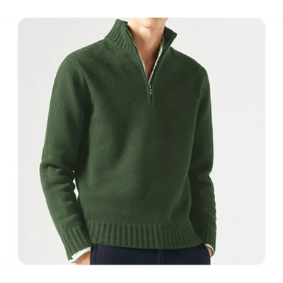 Polo Pullover - Herren Strickpullover mit viertel Reißverschluss Pullover