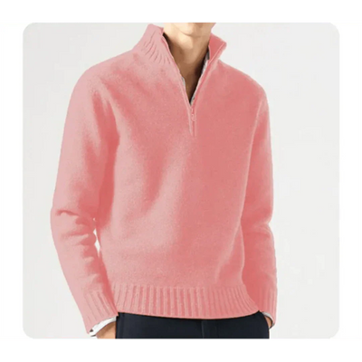 Polo Pullover - Herren Strickpullover mit viertel Reißverschluss Pullover