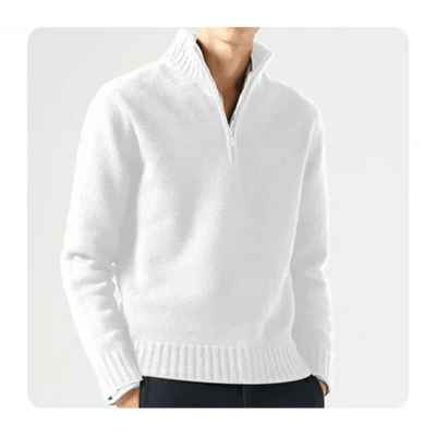 Polo Pullover - Herren Strickpullover mit viertel Reißverschluss Pullover