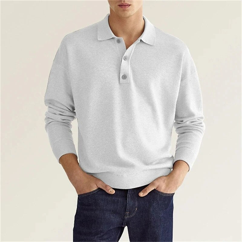 Polo Pullover - Langarm - Regular Fit - Kragenpullover - Herrenbekleidung