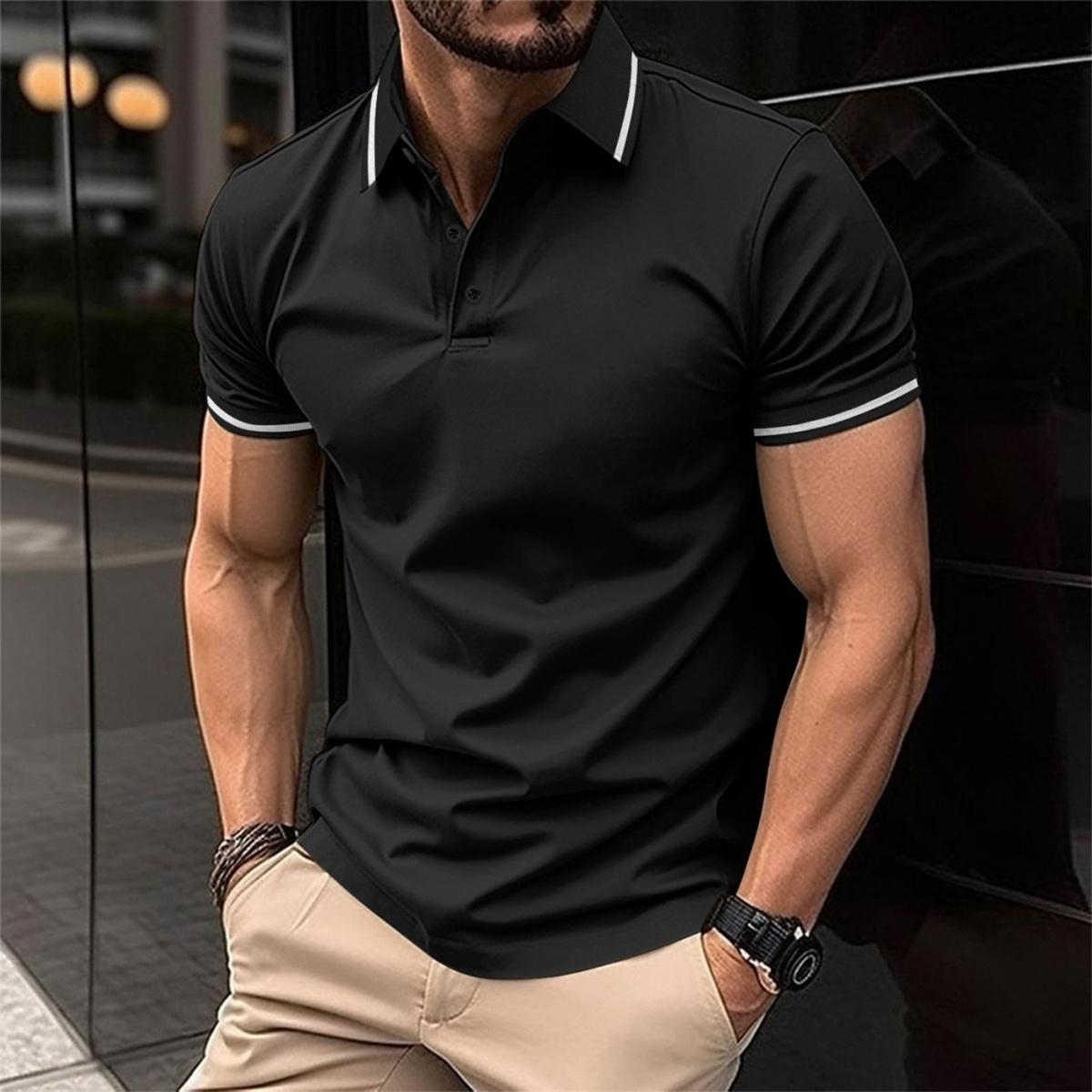 Polo-Shirt – Herren-Polohemd mit Knöpfen, Kragen und kurzen Ärmeln
