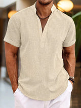 Polo Shirt Herren | V-Ausschnitt & bequeme Passform – Beige