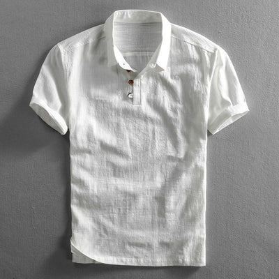 Polo-Shirt – Kurzarm – Mit Kragen – Leinen-Polohemd – Herrenbekleidung