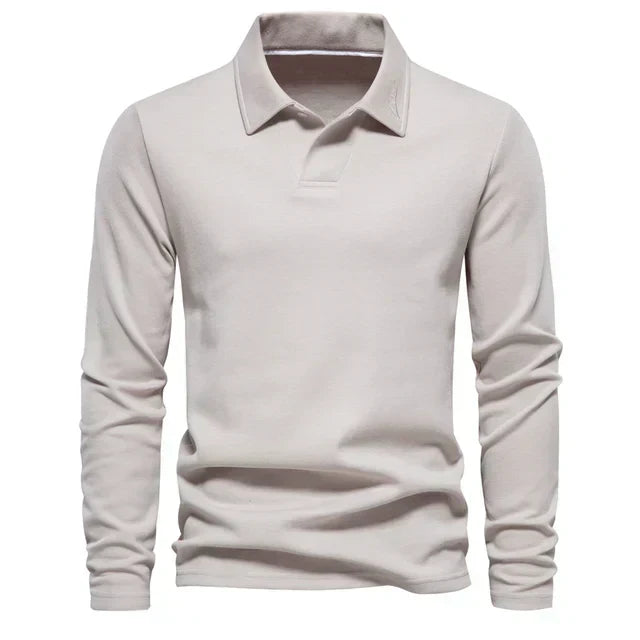 Polo-Sweatshirt | Umlegekragen | Normale Passform | Langarm-Poloshirts | Herrenbekleidung