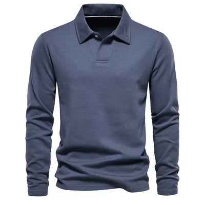 Polo-Sweatshirt | Umlegekragen | Normale Passform | Langarm-Poloshirts | Herrenbekleidung
