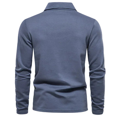 Polo-Sweatshirt | Umlegekragen | Normale Passform | Langarm-Poloshirts | Herrenbekleidung