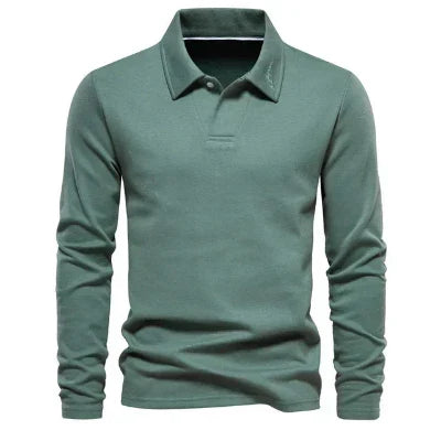 Polo-Sweatshirt | Umlegekragen | Normale Passform | Langarm-Poloshirts | Herrenbekleidung