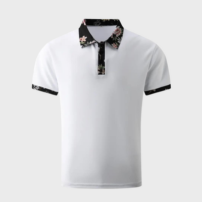 Polo-T-Shirt | Blumenmuster | Kurzarm | Polohemden | Herrenbekleidung