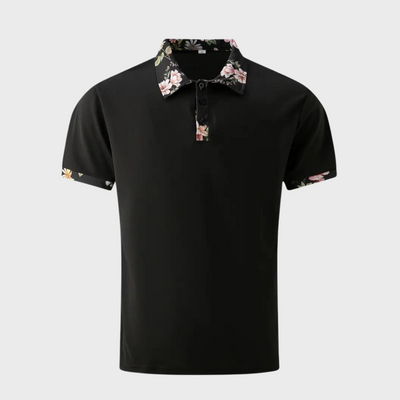 Polo-T-Shirt | Blumenmuster | Kurzarm | Polohemden | Herrenbekleidung