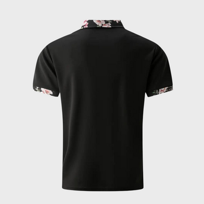 Polo-T-Shirt | Blumenmuster | Kurzarm | Polohemden | Herrenbekleidung