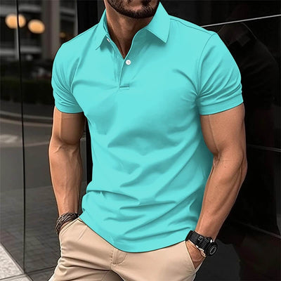 Polo-T-Shirt – Herren-Kurzarm-Polohemd mit Umlegekragen und Knopfleiste