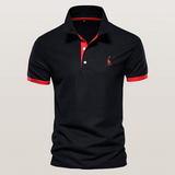 Polohemd Herren | Elegantes Design mit Stickerei – Schwarz