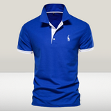 Polohemd Herren | Elegantes Design mit Stickerei – Blau