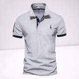 Polohemd Herren | Elegantes Design mit Stickerei – Grau