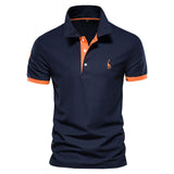 Polohemd Herren | Elegantes Design mit Stickerei – Marineblau