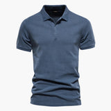 Polohemd Herren Kurzarm | Knopfleiste & Kragen mit Struktur – Blau