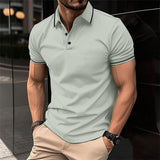 Polohemd Herren | Slim Fit mit Kontraststreifen & Sportlichem Stil – Hellgrün