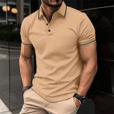 Polohemd Herren | Slim Fit mit Kontraststreifen & Sportlichem Stil – Khaki