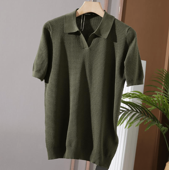 Polohemd | Kurzarm | V-Ausschnitt | Polo T-Shirt | Herrenshirt