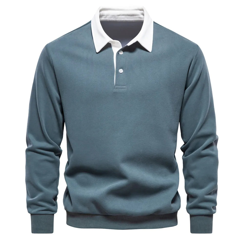 Polohemd - Pullover - Langarm - Polopullover - Herrenbekleidung