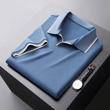 Poloshirt Herren | Classic Fit mit Kontrastkragen & Streifendetails – Blau