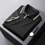 Poloshirt Herren | Classic Fit mit Kontrastkragen & Streifendetails – Schwarz