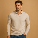 Poloshirt Herren | Langarm-Komfort & gepflegter Kragen – Beige