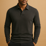 Poloshirt Herren | Langarm-Komfort & gepflegter Kragen – Dunkelgrau