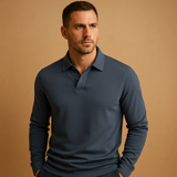 Poloshirt Herren | Langarm-Komfort & gepflegter Kragen – Blau