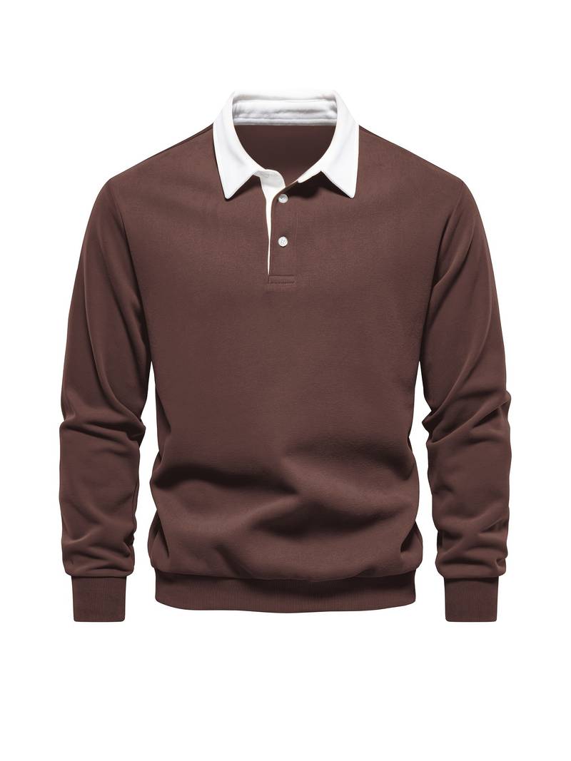 Poloshirt | Umlegekragen | Viertel-Knopfleiste | Langarm-Poloshirts | Herrenhemden