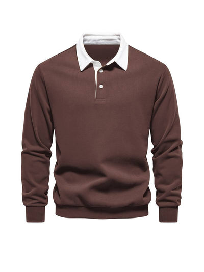 Poloshirt | Umlegekragen | Viertel-Knopfleiste | Langarm-Poloshirts | Herrenhemden