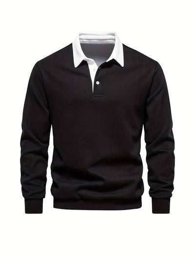 Poloshirt | Umlegekragen | Viertel-Knopfleiste | Langarm-Poloshirts | Herrenhemden