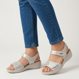 Alourica | Damen-Sandale mit verstellbaren Riemen – Silber