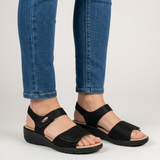 Alourica | Damen-Sandale mit verstellbaren Riemen – Schwarz