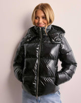 Pufferjacke Damen | Abnehmbare Kapuze & Hochabschließender Zipper – Schwarz