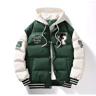 Pufferjacke - Mit Kapuze - Wattiert - Baseballjacke - Winterjacke für Männer