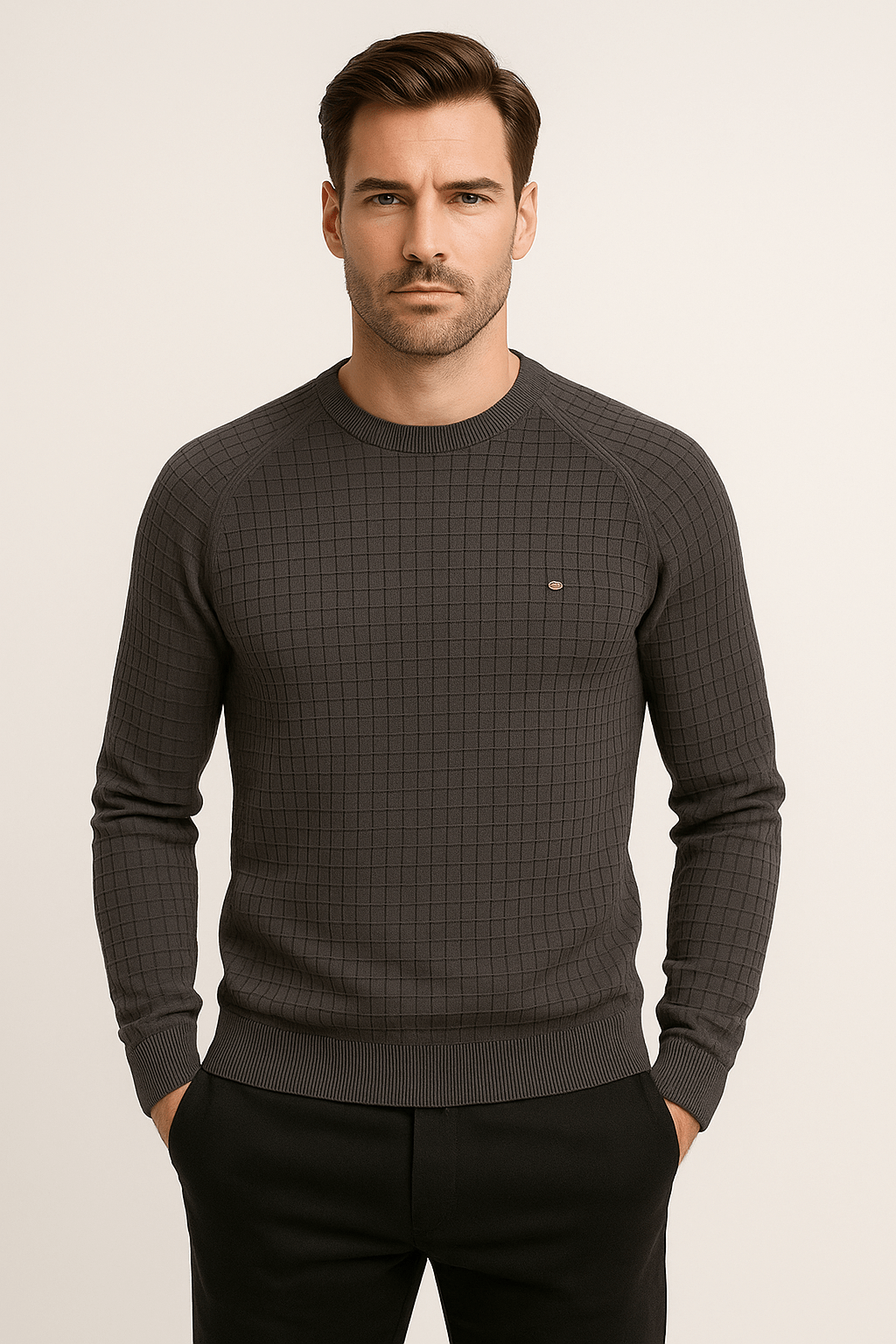 Pullover - Herren Rundhals Langarm Pullover Sweatshirt