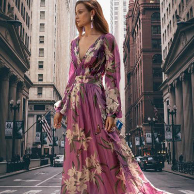 Umwerfendes Kleid Mit Tiefem Ausschnitt Für Damen | Maxi