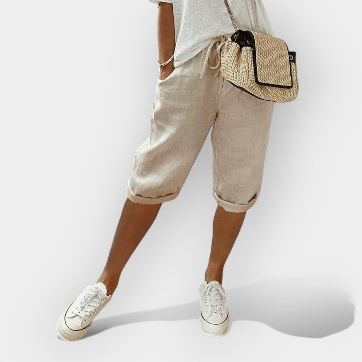 Baumwoll-Leinen Damen Shorts