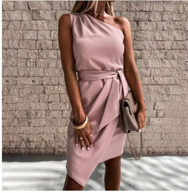 Asymmetrisches Ärmelloses Abendkleid Für Damen | Mini